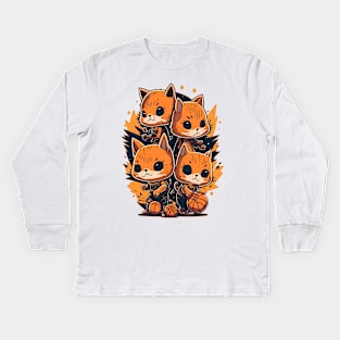 Active Shooter Basketball - The Four Cat Ballers Kids Long Sleeve T-Shirt